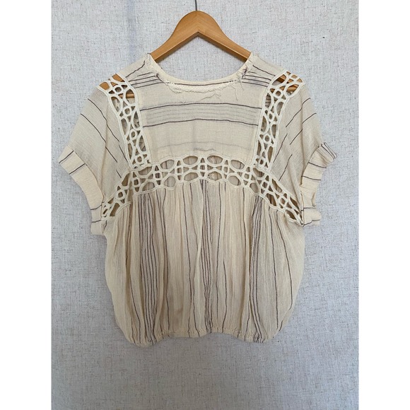 Free People Cedar Lace Pullover Blouse Size Medium - Picture 3 of 11